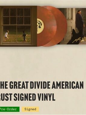 Noah Kahn Signed Rust-Colored Vinyl Record - The Great Divide American